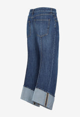 Bottega Veneta Cropped Straight Jeans 42497581023413 723355.V2J80 4715 MID BLUE