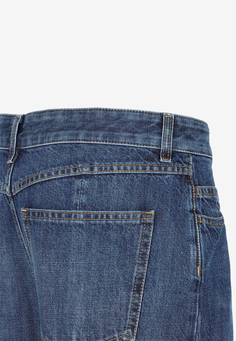 Bottega Veneta Cropped Straight Jeans  723355.V2J80 4715 MID BLUE