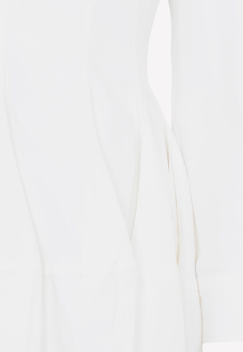 Long-Sleeved Miidi Shirt Dالفستان