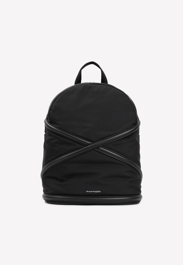 Logo Backpack with Leather Inserts