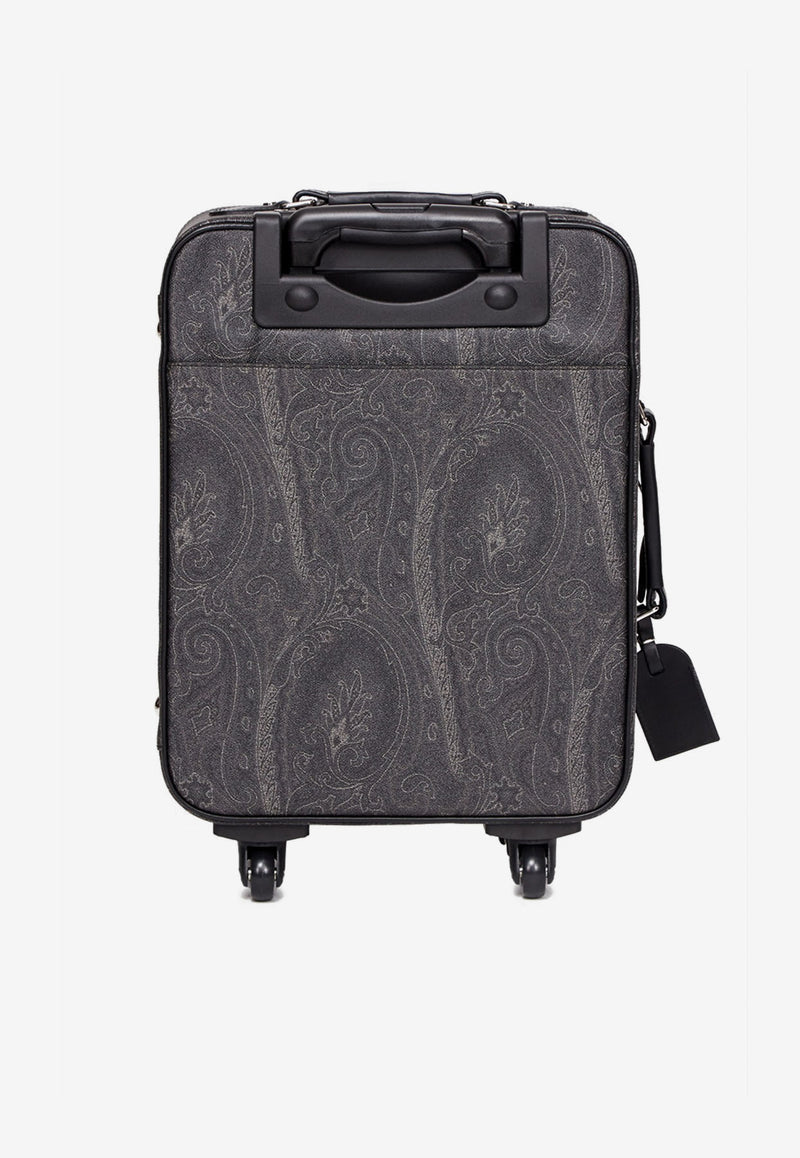 Etro Paisley Print Leather Suitcase 0G323-8007 0001 Black