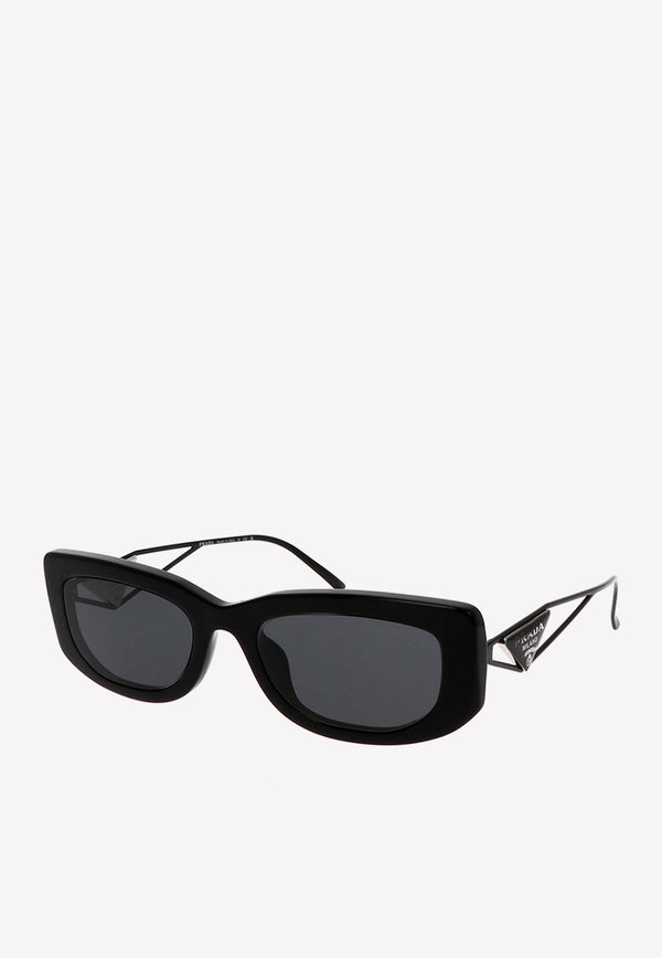 Prada Rectangular Metal and Acetate Sunglasses Gray 0PR14YS 1AB5S0BLACK