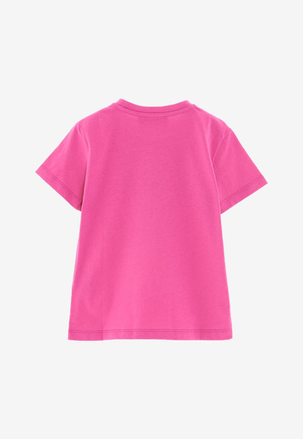 Versace Kids Girls Sequined Medusa T-shirt Fuchsia 1000052 1A04790 2P470