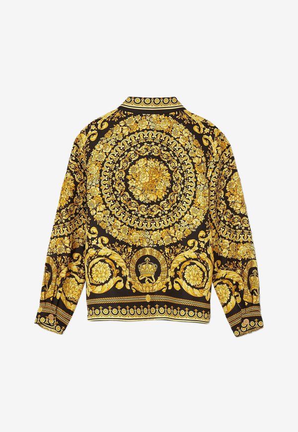 Versace Kids Girls Barocco Print Silk Shirt Gold 1000190 1A02442 5B000