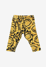 Versace Kids Baby Girls Barocco Print Leggings Yellow 1000205 1A02445 5B000