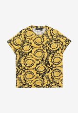 Versace Kids Boys Barocco Print T-shirt Yellow 1000239 1A02445 5B000