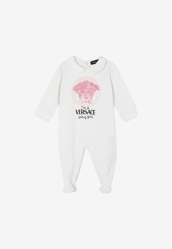 Versace Kids Baby Medusa Print Sleepsuit White 1000287 1A03983 2W310