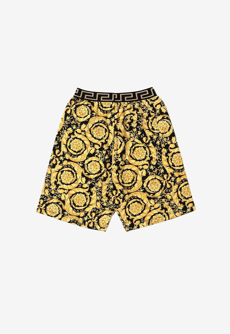 Versace Kids Boys Barocco Print Shorts Yellow 1000346 1A02505 5B000