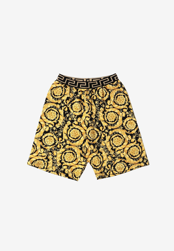 Versace Kids Boys Barocco Print Shorts Yellow 1000346 1A02505 5B000