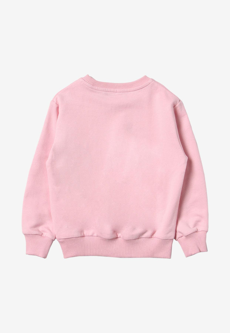 Versace Kids Girls Studded Medusa Sweatshirt Pink 1000349 1A04784 2PB80