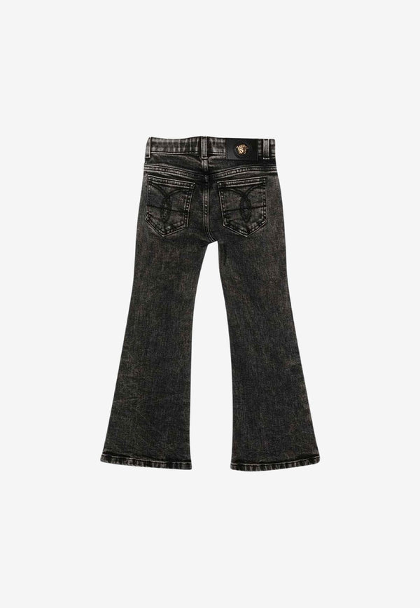 Versace Kids Boys Straight Wash Jeans Gray 1000583 1A03393 1D040