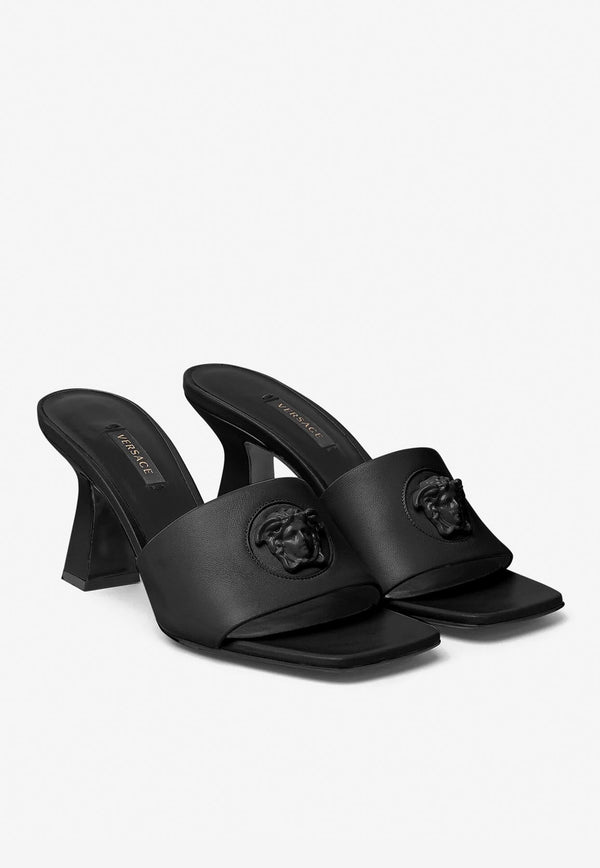 Versace Medusa 75 Mules in Nappa Leather Black 1000825 DNA32 1B090