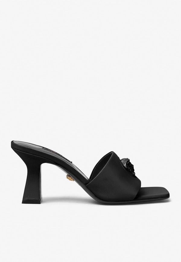 Versace Medusa 75 Mules in Nappa Leather Black 1000825 DNA32 1B090