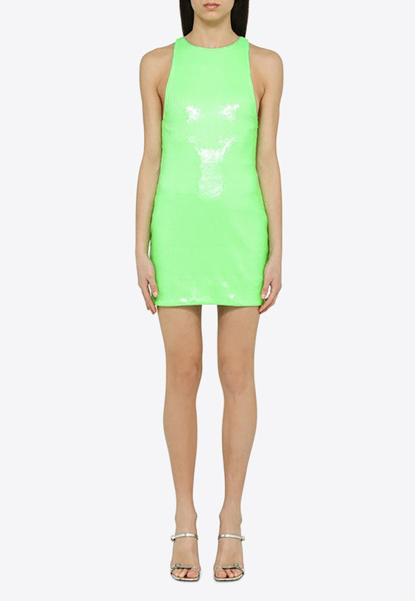 ROTATE Sequined Mini Dress Fluo Green 1000832770PL/M_ROTAT-13-0340