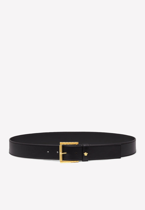 Versace Greca Belt in Calf Leather Black 1001061 DVTP1 KVO41