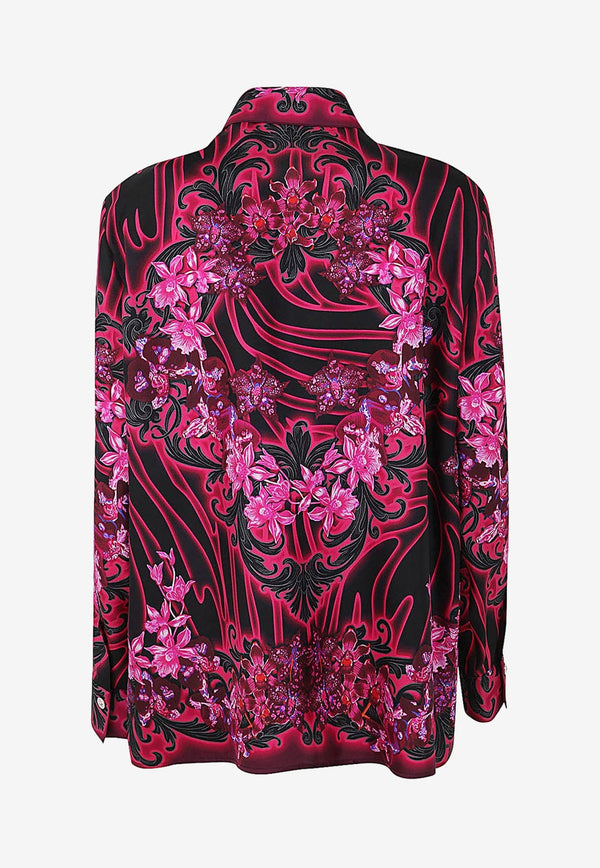 Versace Floral Print Silk Shirt 1001360 1A07332 5BA50 Multicolor
