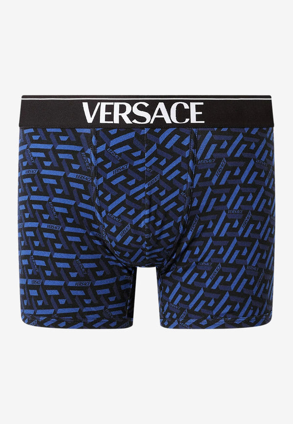 Versace La Greca Jacquard Trunks Blue 1001384 1A01879 5U180