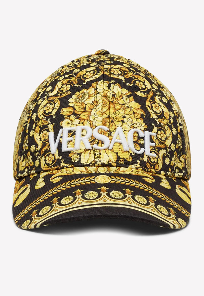 Versace Logo Barocco Print Cap Gold 1001590 1A01281 5B000