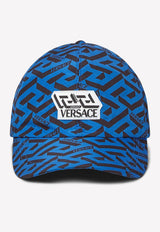 Versace La Greca Print Baseball Cap Blue 1001590 1A03008 5V100