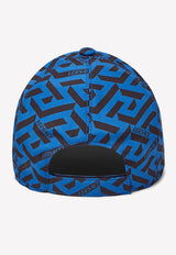 Versace La Greca Print Baseball Cap Blue 1001590 1A03008 5V100