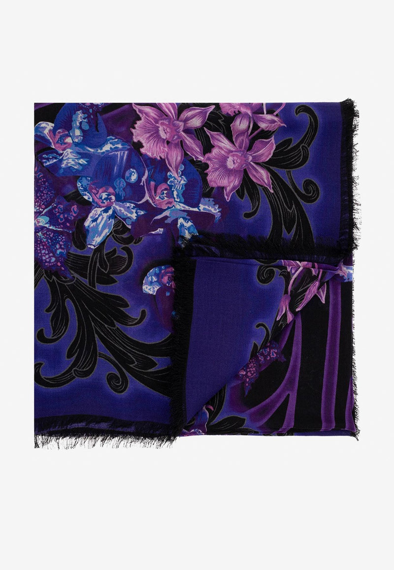 Versace Orchid Barocco Print Scarf 1001599 1A07488 5BA60 Multicolor