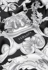 Versace Silver Baroque Large Silk Foulard Monochrome 1001600 1A04532 5B040