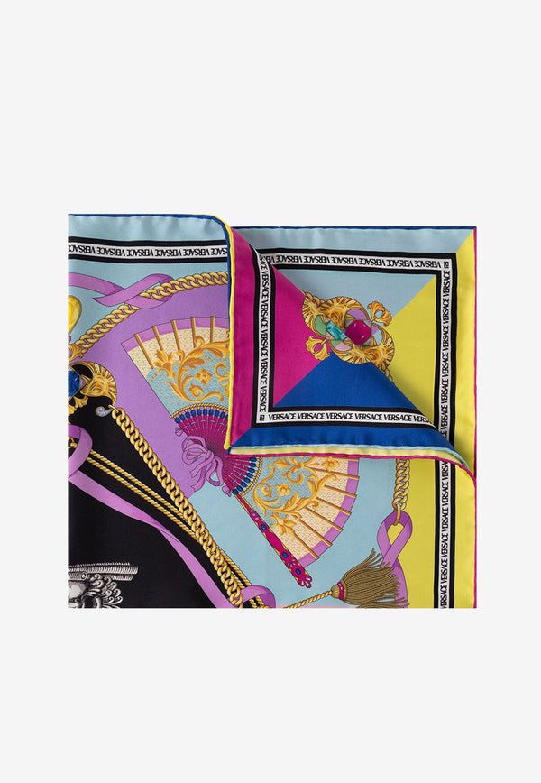 Versace The Fans Print Silk Foulard Multicolor 1001601 1A04531 5X000