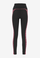 Versace Signature Greca Paneled Leggings Pink 1002079 1A01621 5P540