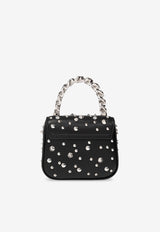Versace Mini La Medusa Spiked Top Handle Bag 1003016 1A07229 1B00P Black