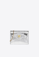 Versace La Medusa Envelope Clutch in Python-Embossed Leather Silver 1003018 1A04290 1E01V