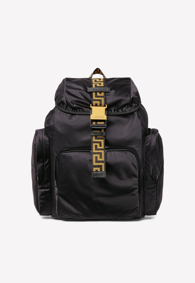 Versace Greca Pattern Trim Backpack 1003066 DNYGR3 2B15V Black