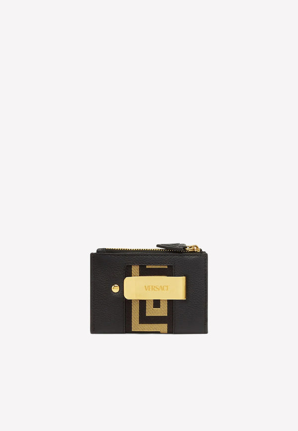 Versace Greca Print Leather Wallet 1003084 1A02649 2B15V Black