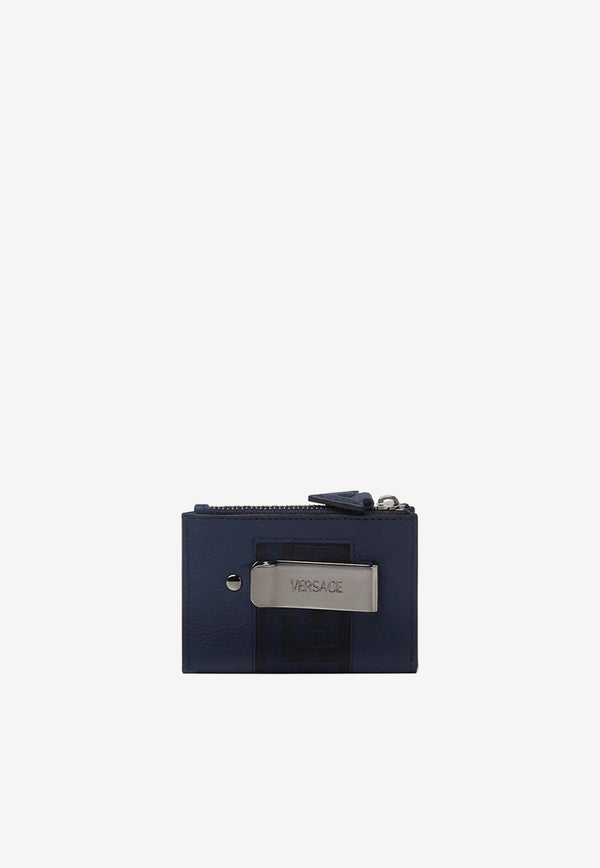 Versace Greca Print Leather Wallet 1003084 1A02649 2UC5E Navy