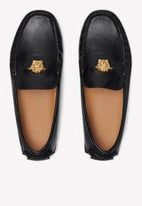 Versace Logo Plaque Leather Loafers 1003701 1A00693 1B00V Black