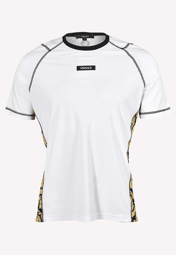 Versace Barocco Print Running Jersey T-shirt 1003710 1A02577 5W030 White