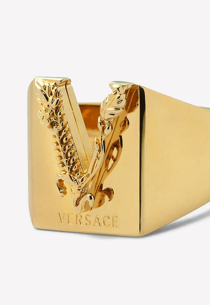Versace Logo Motif Ring 1003766 1A00620 3J000 Gold