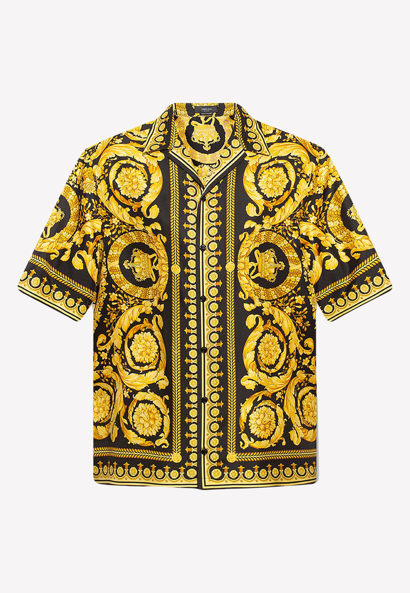 Versace Barocco Print Short-Sleeved Shirt 1003926 1A03044 5B000 Yellow