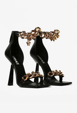 Versace Medusa Chain 115 Nappa Leather Sandals Black 1004186 DNA32 1B00V