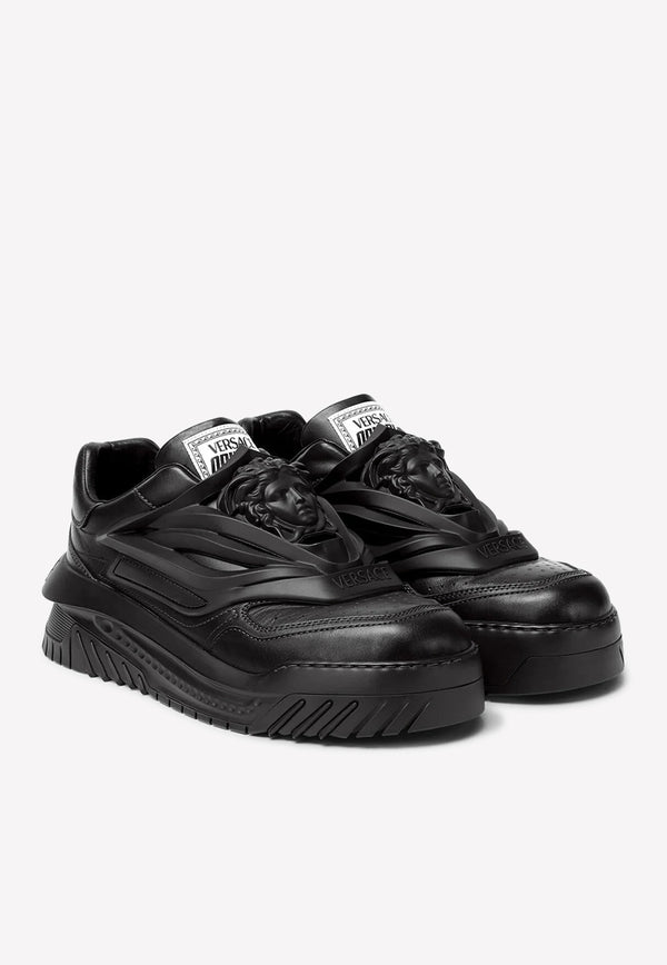 Versace Odissea Low-Top Sneakers in Leather 1004524 1A03180 1B000 Black
