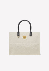 Versace Medusa Canvas Tote Bag 1004741 1A03494 2K86V Ivory