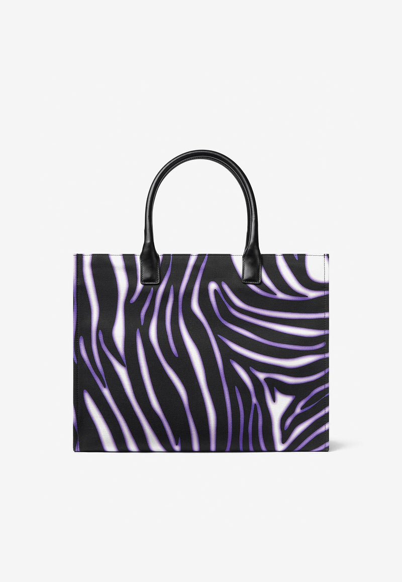 Versace Large Zebra Print Tote Bag 1004741 1A07475 5W36P Multicolor