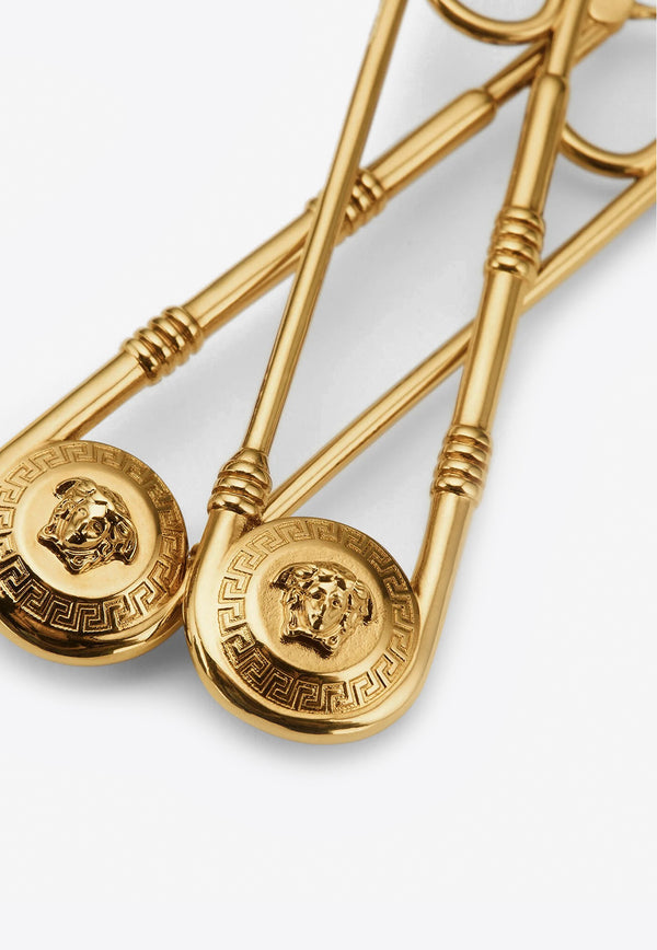 Versace Safety-Pin Earrings Gold 1004826 1A00620 3J000