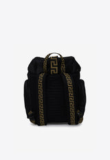 Versace La Greca Nylon Backpack Black 1005128 DNYGR3 2B15V