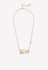 Versace Crystal-Embellished Dream Pendant Necklace 1005541 1A00621 4J060 Gold