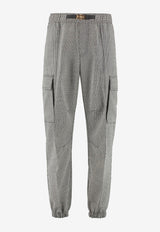 Versace Medusa Houndstooth Cargo Track Pants Monochrome 1006029 1A04124 2W020