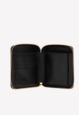 Bottega Veneta Intrecciato Leather Zip Around Wallet  690572.VCPP2 8425 BLACK GOLD
