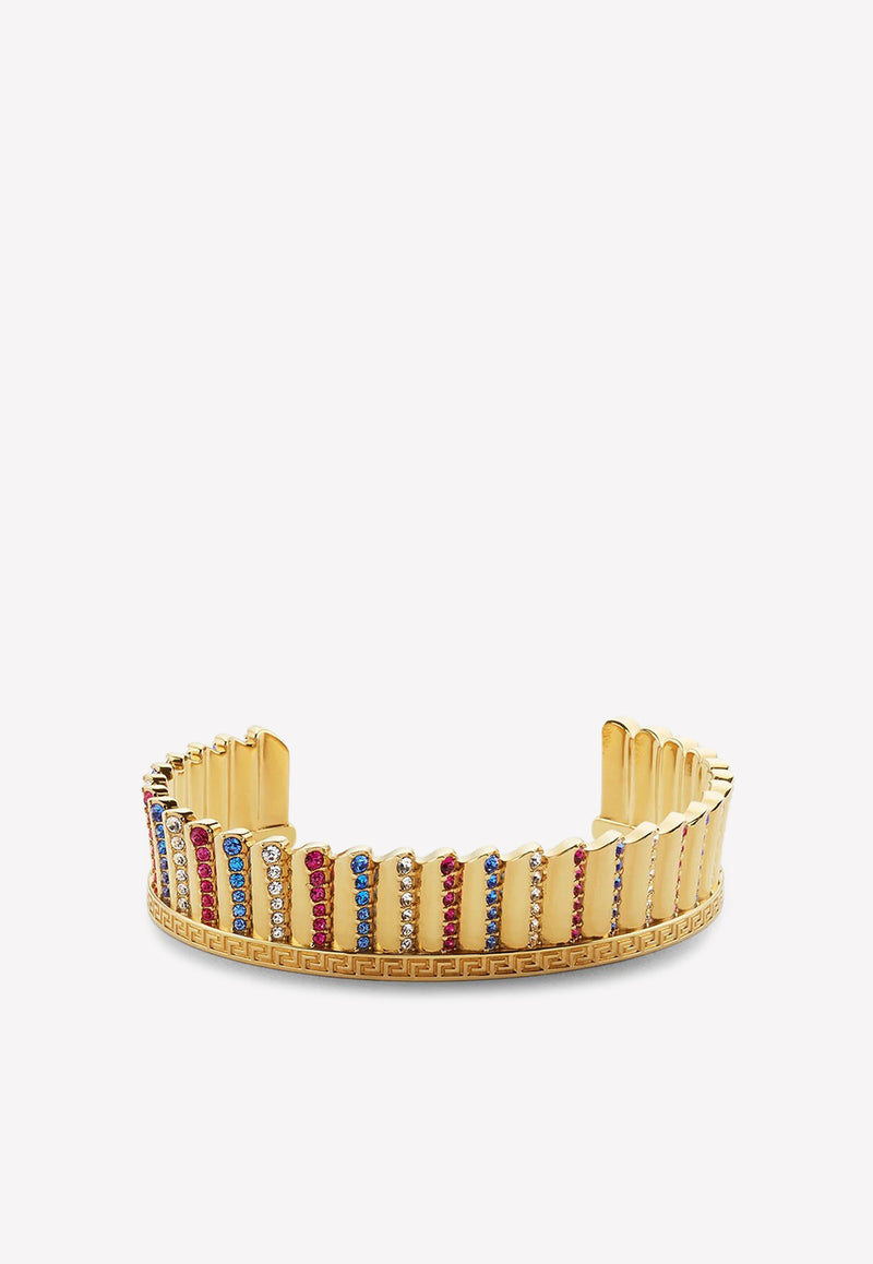 I Ventagli Greca Crystal-Embellished Cuff Bracelet 1006585 1A00621 4J590 Gold