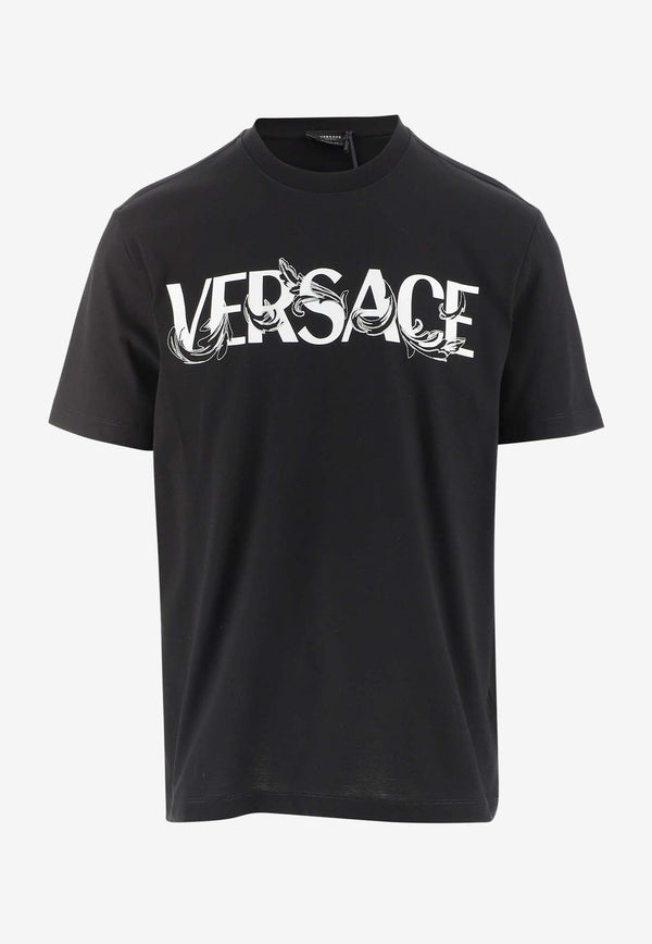 Versace Baroque Logo Print T-shirt Black 1006974 1A04949 1B000