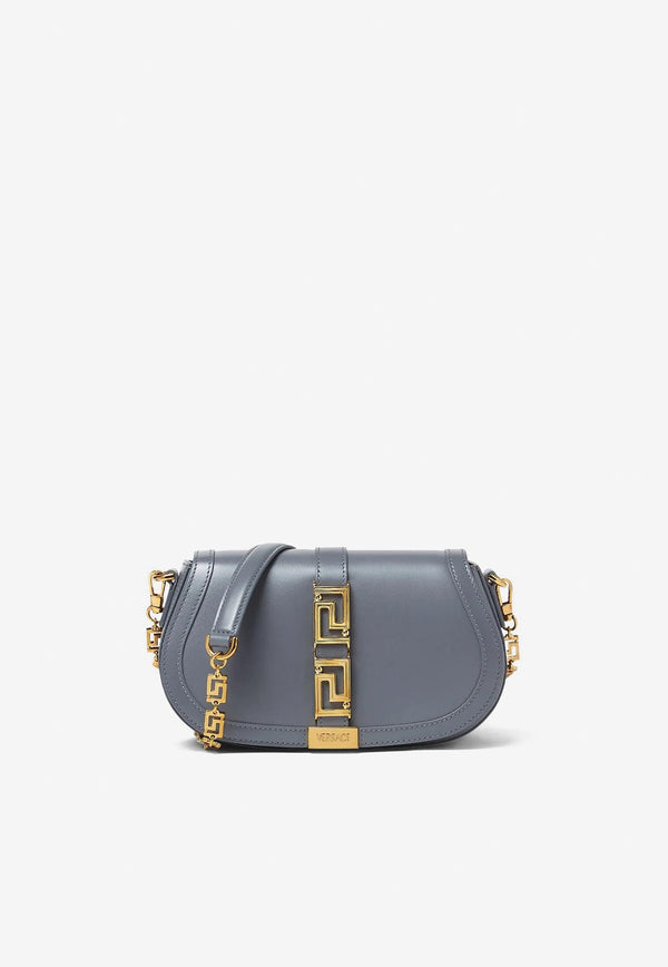 Versace Greca Goddess Leather Shoulder Bag Gray 1007128 1A05134 1E51V