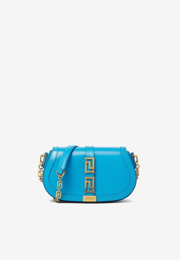 Versace Greca Goddess Leather Shoulder Bag Blue 1007128 1A05134 1V83V